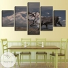 Caribou On A Mountain Top Five Panel Canvas 5 Piece Wall Art Set