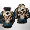 Carolina Panthers NFL Skull Team 3D Printed Hoodie Zipper Hooded Jacket