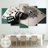 Casino Cardroom Poker And Dice Abstract Five Panel Canvas 5 Piece Wall Art Set