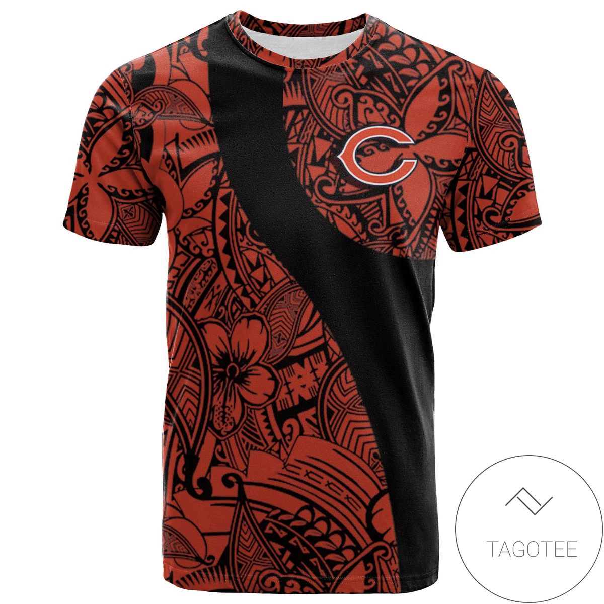 Chicago Bears All Over Print T-shirt Polynesian  - NFL