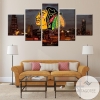 Chicago Blackhawks City Ice Hockey Sport Five Panel Canvas 5 Piece Wall Art Set