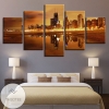 Chicago Skyline From North Avenue Beach Five Panel Canvas 5 Piece Wall Art Set