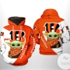 Cincinnati Bengals NFL Baby Yoda Team 3D Printed Hoodie Zipper Hooded Jacket