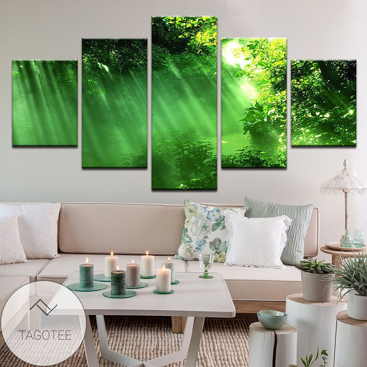 Clearing In The Forest Five Panel Canvas 5 Piece Wall Art Set