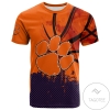 Clemson Tigers All Over Print T-shirt Men's Basketball Net Grunge Pattern- NCAA