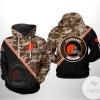 Cleveland Browns NFL Camo Team 3D Printed Hoodie Zipper Hooded Jacket