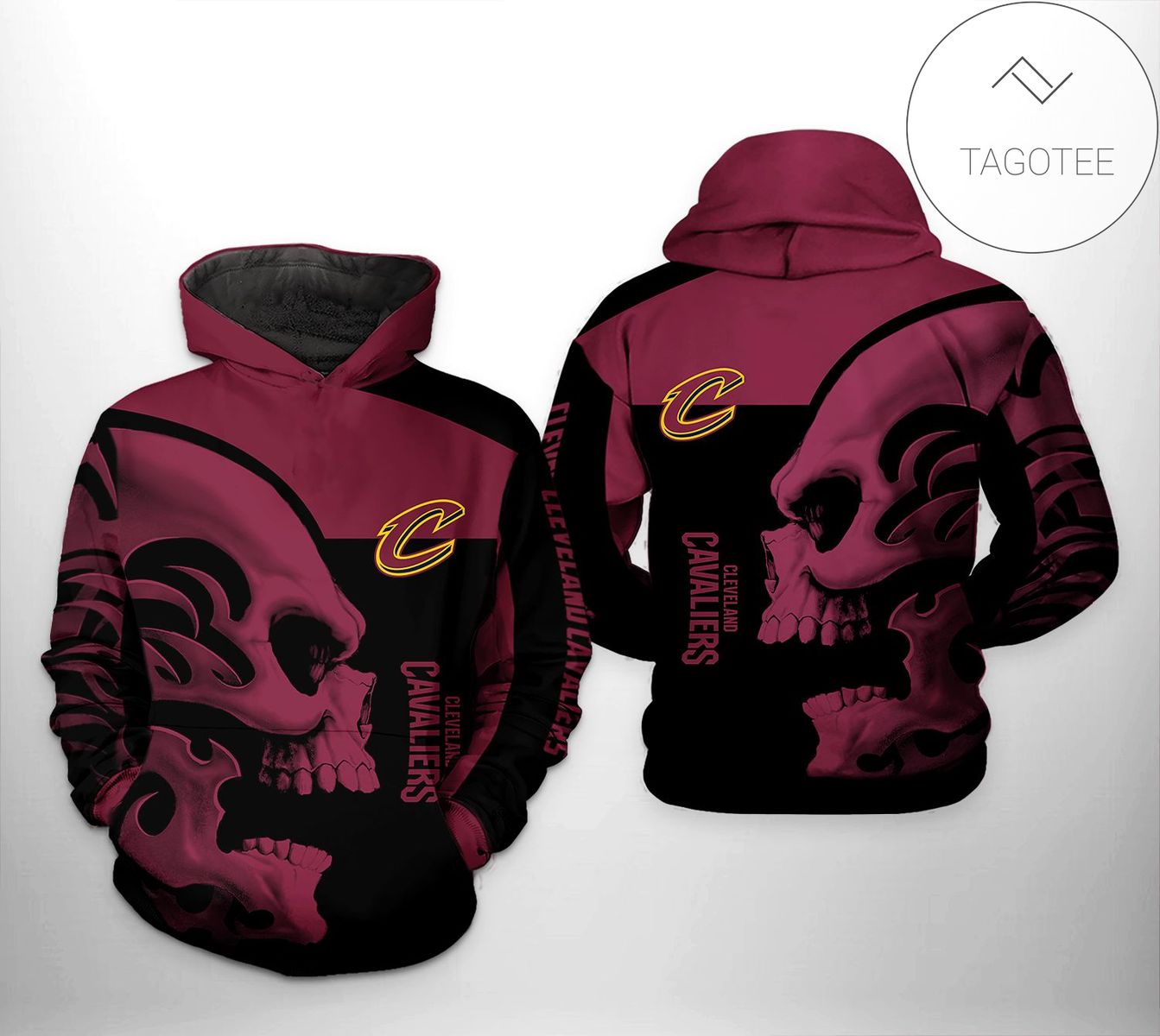 Cleveland Cavaliers NBA Skull Team 3D Printed Hoodie Zipper Hooded Jacket