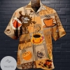 Coffee Time Print Short Sleeve Hawaiian Casual Shirt