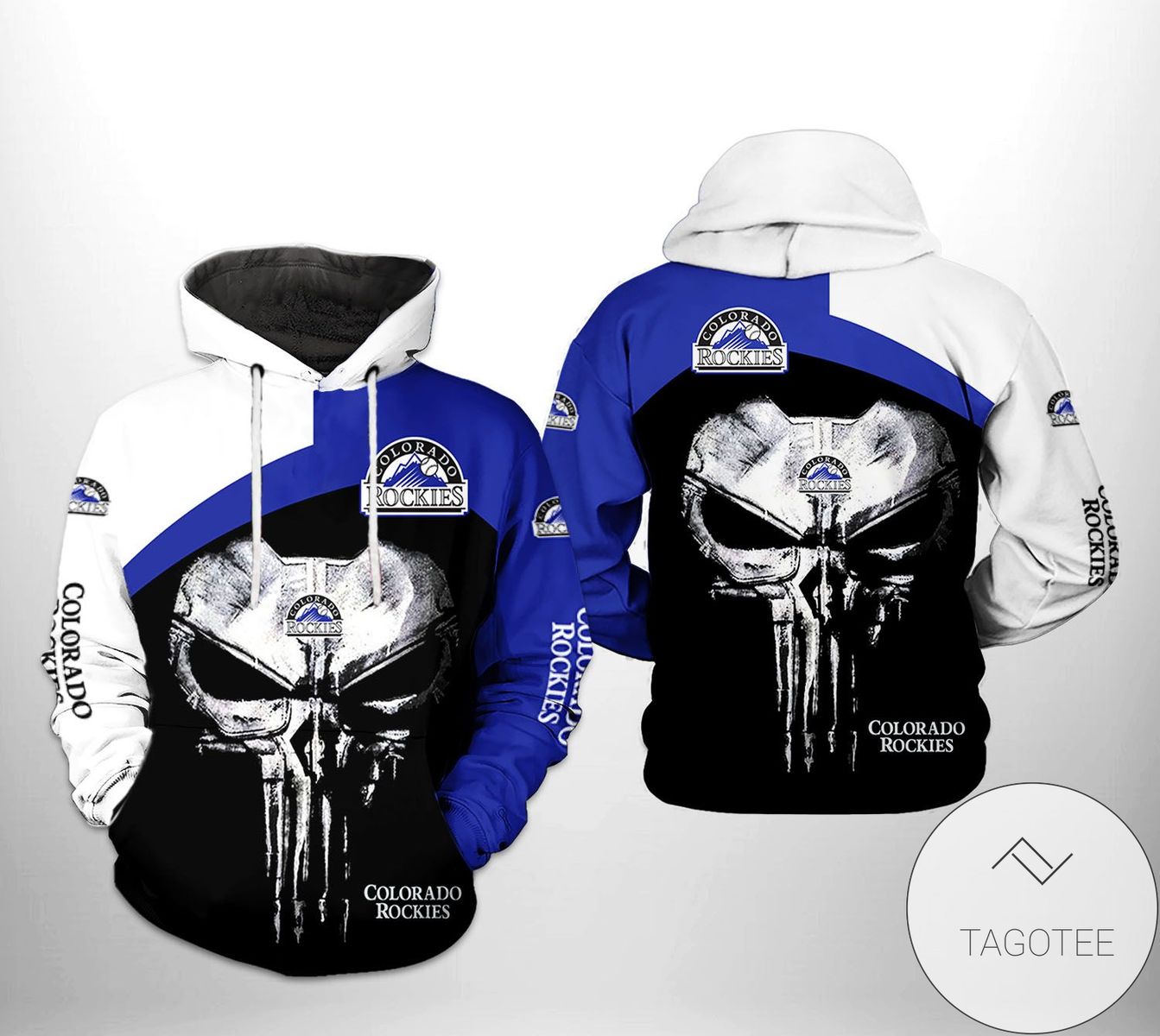 Colorado Rockies MLB Skull Punisher 3D Printed Hoodie Zipper Hooded Jacket