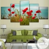 Colourful Flowers 19 Nature Five Panel Canvas 5 Piece Wall Art Set