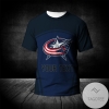 Columbus Blue Jackets All Over Print T-shirt Curve Style Sport- NHL