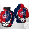 Columbus Blue Jackets NHL Grateful Dead 3D Printed Hoodie Zipper Hooded Jacket