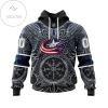 Columbus Blue Jackets Personalized Norse Viking Symbols Jersey Shirt Hoodie