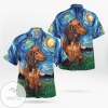 Dachshund Dog Lover Print Short Sleeve Hawaiian Casual Shirt