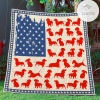 Dachshund Flag Usa Quilt Blanket