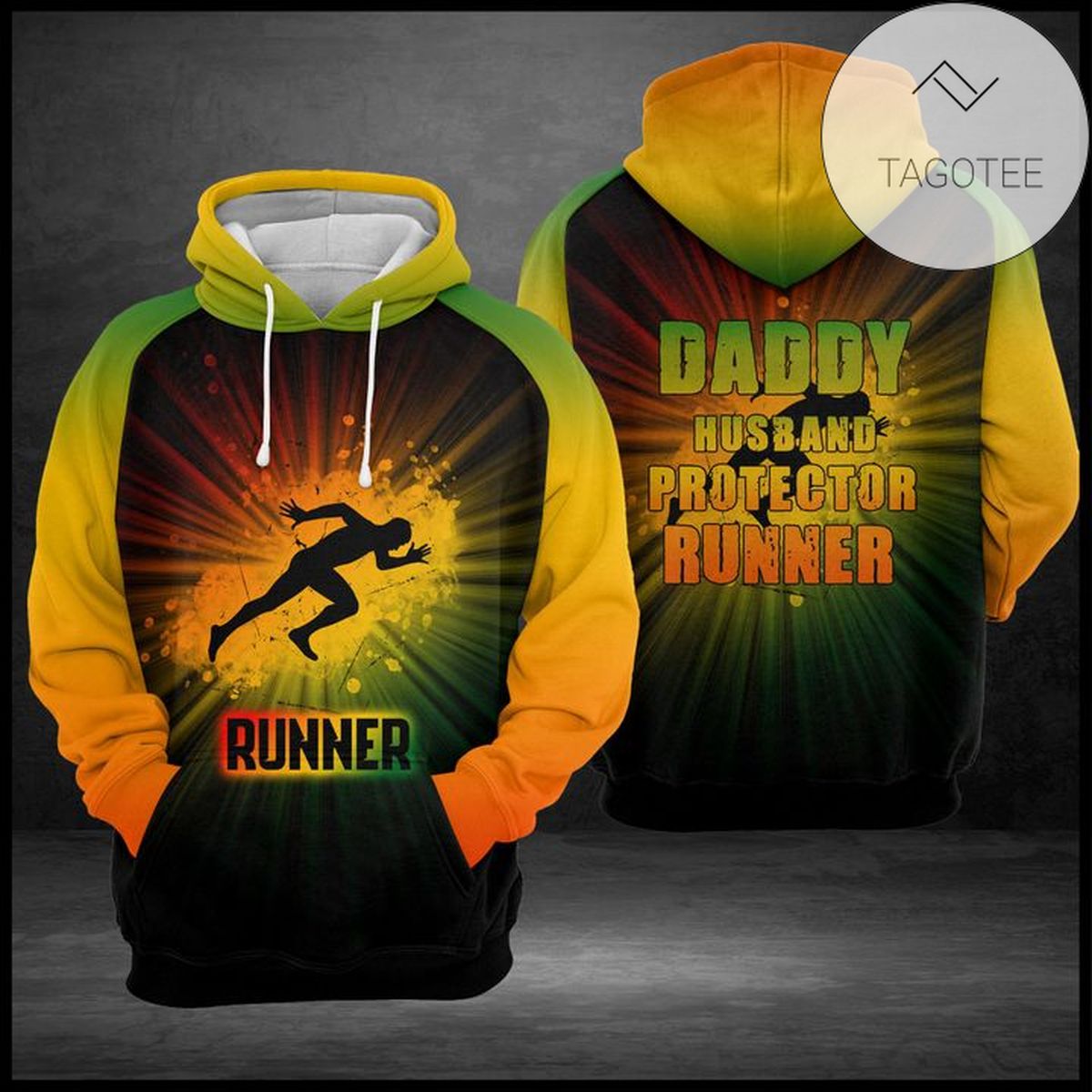 Daddy Husband Protector Runner 3D Printed Hoodie Zipper Hooded Jacket