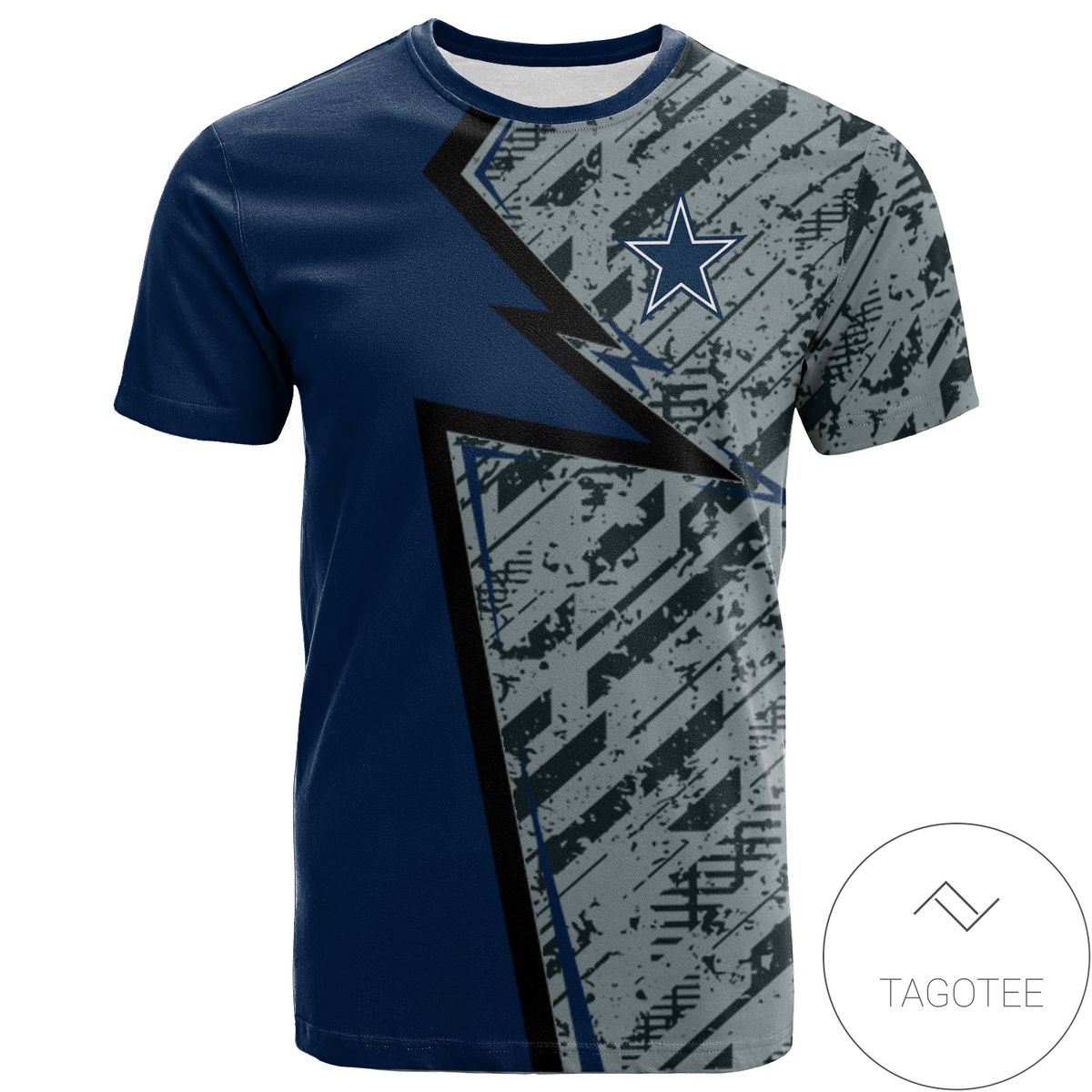 Dallas Cowboys All Over Print T-shirt Abstract Pattern Sport- NFL
