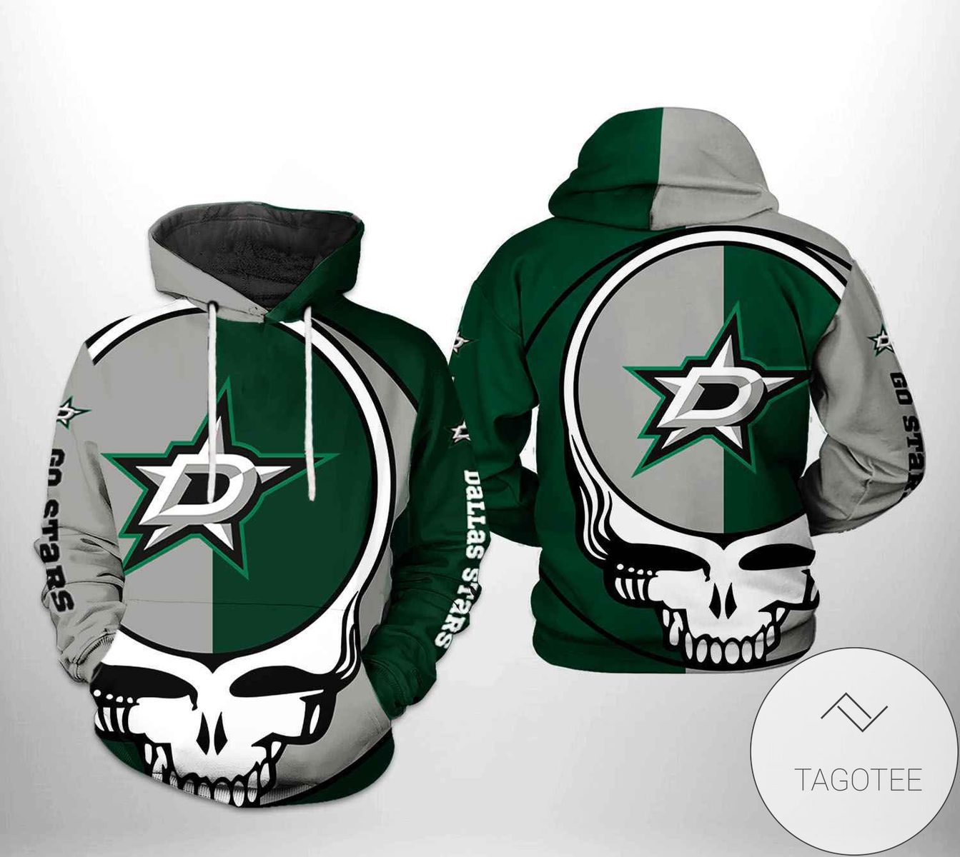 Dallas Stars NHL Grateful Dead 3D Printed Hoodie Zipper Hooded Jacket