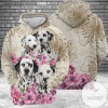 Dalmatian Flower 3D Printed Hoodie Zipper Hooded Jacket