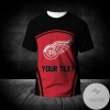 Detroit Red Wings All Over Print T-shirt Curve Style Sport- NHL