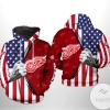 Detroit Red Wings US FLag 3D Printed Hoodie Zipper Hooded Jacket