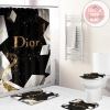 Dior 2 Shower Curtain Waterproof Luxury Bathroom Mat Set Luxury