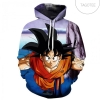 Dragon Ball Leaning Forward Anime 3D Printed Hoodie Zipper Hooded Jacket