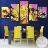 Dragon Balls 63 Anime Five Panel Canvas 5 Piece Wall Art Set
