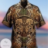 Dragon Viking Print Short Sleeve Hawaiian Casual Shirt