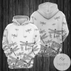 Dragonfly Black And White 3D Printed Hoodie Zipper Hooded Jacket