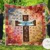 Dragonfly Love Cross Dragonfly Quilt Blanket