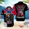 Eagle I will proudly fly both flags because I am an american rebel Print Short Sleeve Hawaiian Casual Shirt