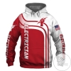 Electrician Red US Flag 3D Printed Hoodie Zipper Hooded Jacket