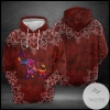 Elephant Red Mandala 3D Printed Hoodie Zipper Hooded Jacket
