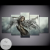 Fantasy Beautiful Wing Angels Warrior Beauty Abstract Five Panel Canvas 5 Piece Wall Art Set