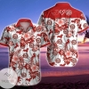Firefighter Dachshund Hawaii Graphic Print Short Sleeve Hawaiian Casual Shirt
