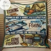 Fishing Season Is Open Quilt Blanket