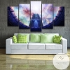 Game Scroll Statues Landscape Romantic Church Abstract Five Panel Canvas 5 Piece Wall Art Set