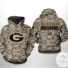 Georgia Bulldogs NCAA Camo Veteran 3D Printed Hoodie Zipper Hooded Jacket