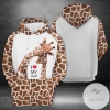 Giraffe Mom And Baby 3D Printed Hoodie Zipper Hooded Jacket