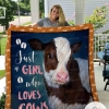 Girl Loves Cows Quilt Blanket