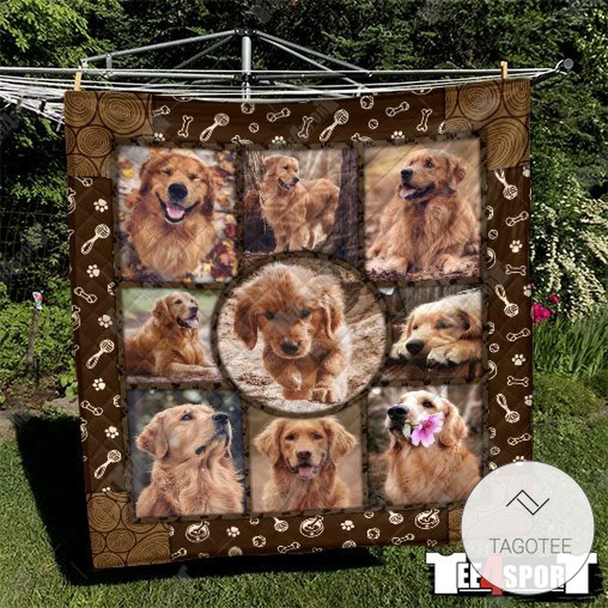 Golden Retriever Dog Lovers Quilt Blanket