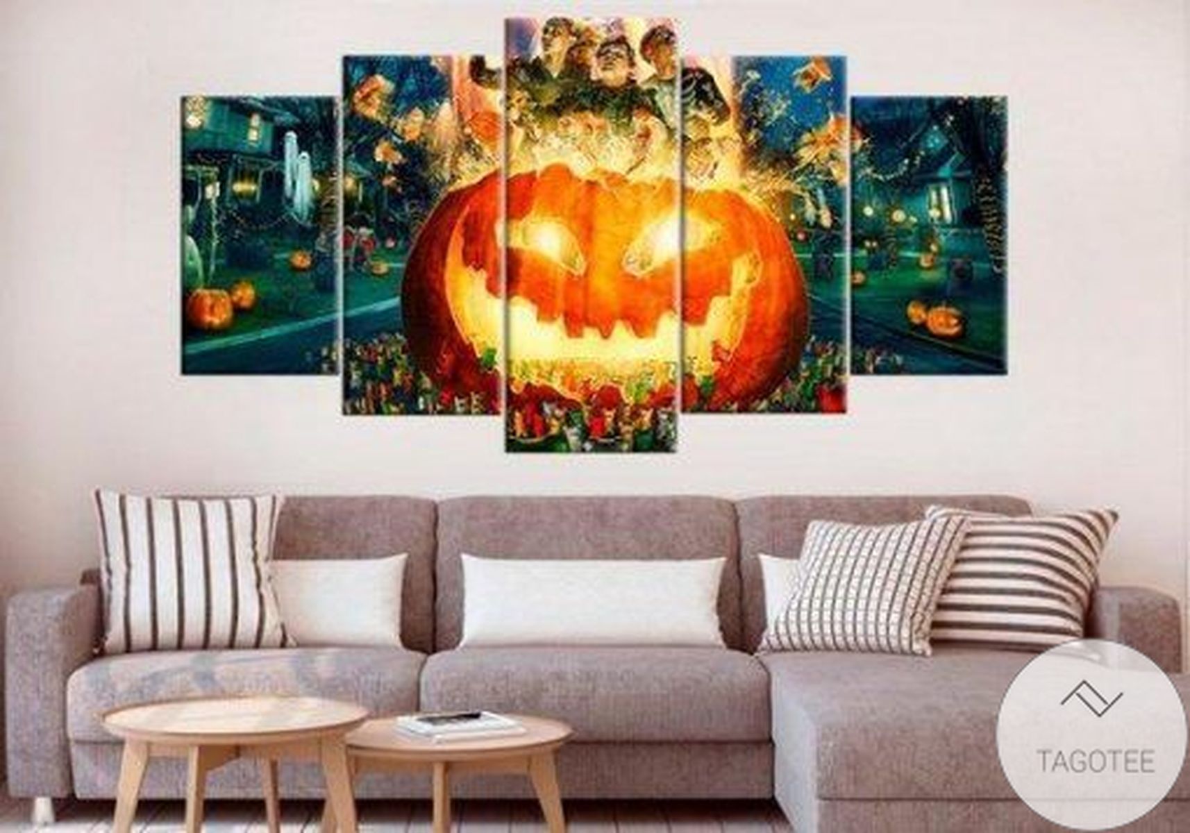 Goosebumps 2 Haunted Halloween Pumpkin Movie Five Panel Canvas 5 Piece Wall Art Set
