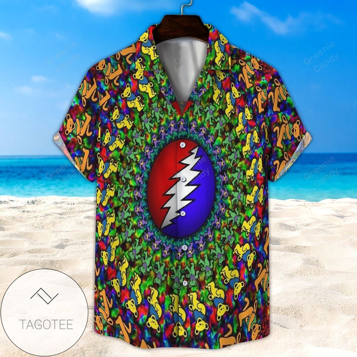 Grateful Dead Bears Seamless Circle All Over Print 3D Hawaiian Shirt And Beach Short
