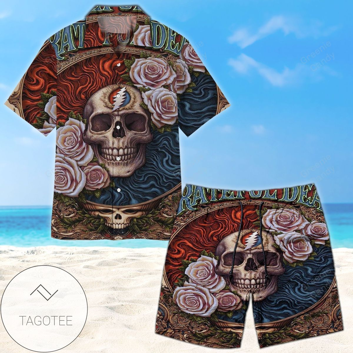 Grateful Dead Roses All Over Print 3D Unisex Hawaiian Shirt And Beach Short
