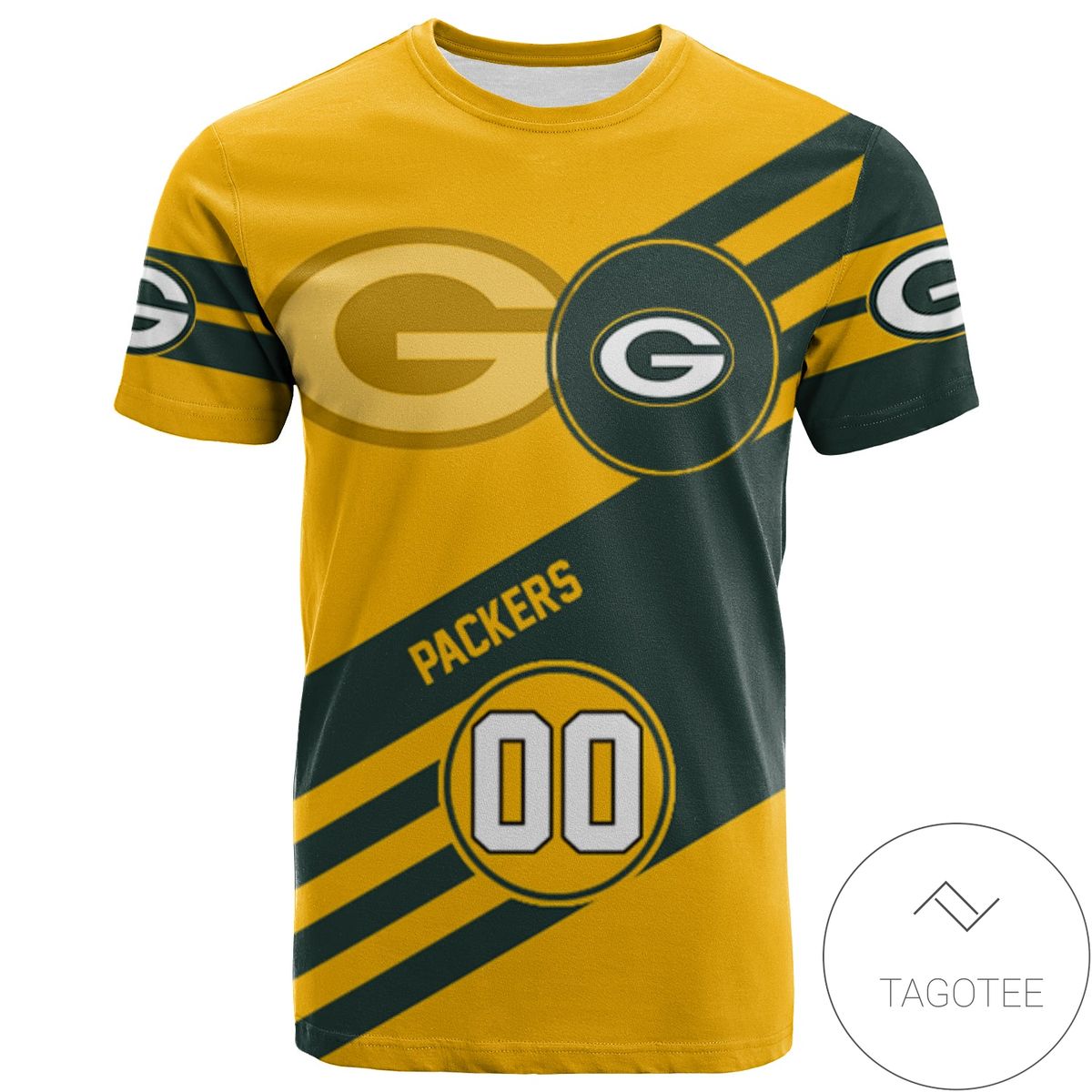 Green Bay Packers All Over Print T-shirt Sport Style Logo  - NFL
