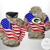 Green Bay Packers NFL US Flag Camo Veteran Team 3D Printed Hoodie Zipper Hooded Jacket