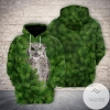 Green Eyes Owl 3D Printed Hoodie Zipper Hooded Jacket
