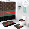 Gucci Gc Type 10 Shower Curtain Waterproof Luxury Bathroom Mat Set