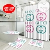 Gucci Gc Type 27 Shower Curtain Waterproof Luxury Bathroom Mat Set